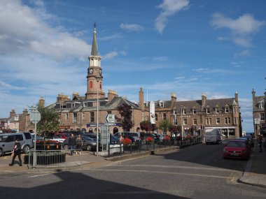 STONEHAVEN, İngiltere - 14 Eylül 2023: Stonehaven şehri manzarası