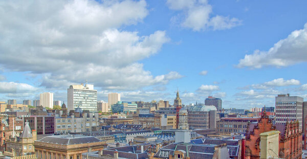 Вид с воздуха на город Глазго, Шотландия
