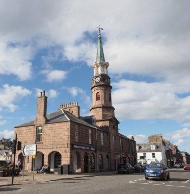 STONEHAVEN, İngiltere - 14 Eylül 2023: Stonehaven şehri manzarası