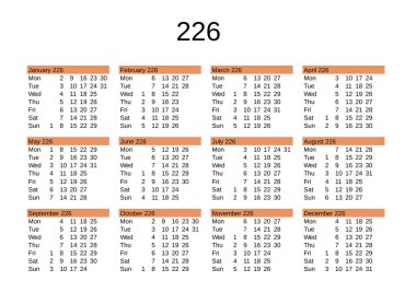 İngilizce takviminde yıl 226