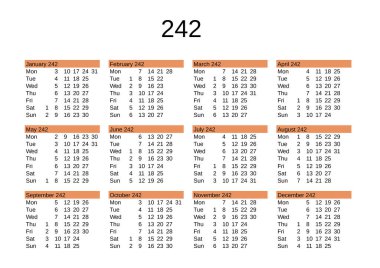 İngilizce takviminde yıl 242