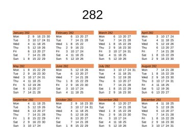 İngilizce takviminde yıl 282