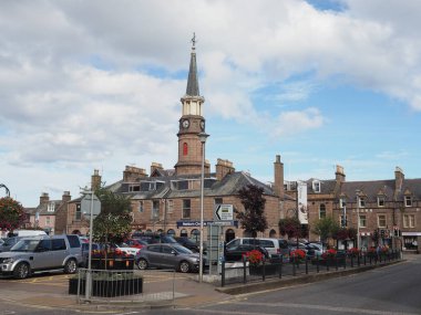 STONEHAVEN, İngiltere - 14 Eylül 2023: Stonehaven şehri manzarası