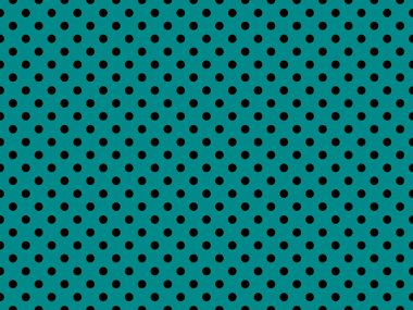 black polka dots pattern over dark cyan useful as a background