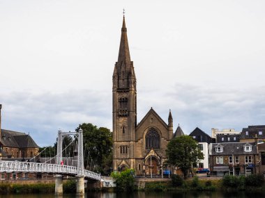 INVERNESS, İngiltere - 13 Eylül 2023: Ness Nehri Görünümü