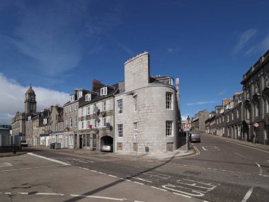 ABERDEEN, İngiltere - 14 Eylül 2023: Eski şehir merkezi manzarası