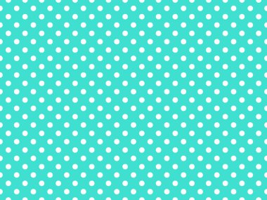 white polka dots pattern over turquoise useful as a background