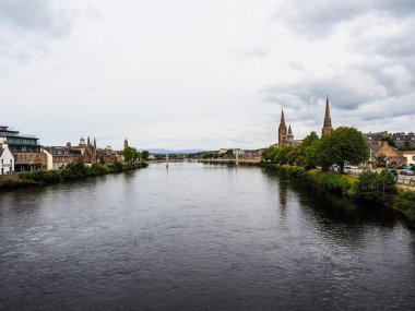 Inverness, İngiltere 'deki Ness Nehri Manzarası