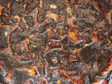 Arkaplan olarak kullanışlı bir volkandan erimiş kaya lavı