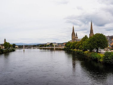 Inverness, İngiltere 'deki Ness Nehri Manzarası