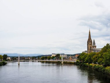 Inverness, İngiltere 'deki Ness Nehri Manzarası