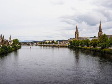 Inverness, İngiltere 'deki Ness Nehri Manzarası