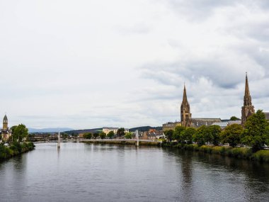 Inverness, İngiltere 'deki Ness Nehri Manzarası