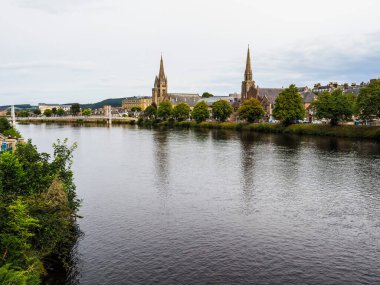 Inverness, İngiltere 'deki Ness Nehri Manzarası