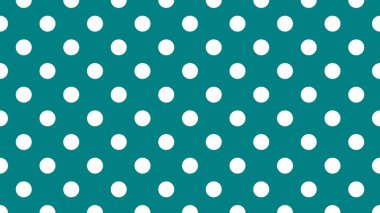 white colour polka dots pattern over teal cyan useful as a background