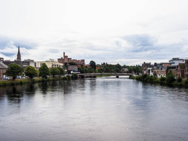 Inverness, İngiltere 'deki Ness Nehri Manzarası
