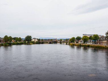 Inverness, İngiltere 'deki Ness Nehri Manzarası