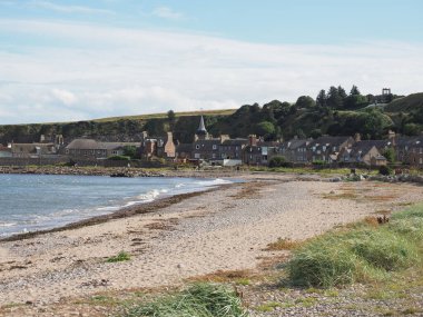 Stonehaven, İngiltere 'deki plaj manzarası