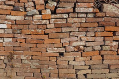 industrial style ancient brick wall useful as a background