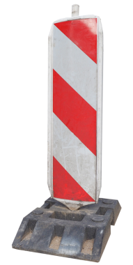 Kırmızı ve beyaz çizgili yol işareti şeffaf arkaplan PNG üzerinde izole