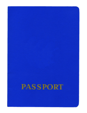 mavi pasaport kimliği şeffaf arkaplan üzerinden izole edildi