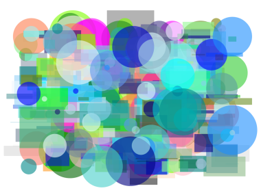 Çemberler, dikdörtgenler ve şeffaf PNG arkaplan ile soyut minimalist illüstrasyon