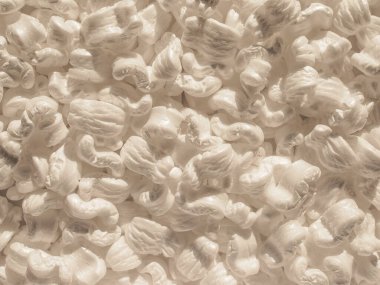 Sanayi tarzı beyaz polistiren boncuklar arka plan olarak kullanışlı