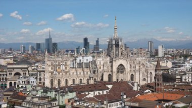 Duomo di Milano, Milano, İtalya Gotik katedral kilise havadan görünümü