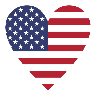 Amerika Birleşik Devletleri 'ni seviyorum. Şeffaf arka plan üzerinden izole edilmiş.