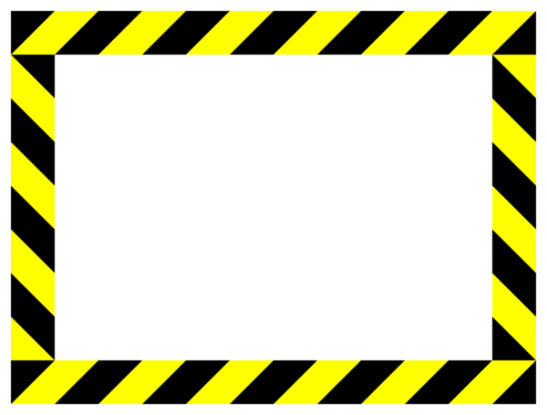 рамка черно-желтой предупреждающей ленты с выделенным пространством копирования на прозрачном фоне PNG