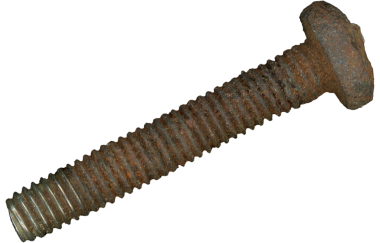 Eski paslı metal vida şeffaf arkaplan PNG üzerinde izole