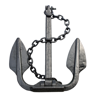 Gemi çapası şeffaf arkaplan PNG üzerinden izole edildi