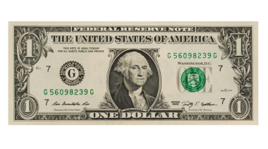 ABD 'nin 1 dolarlık banknotları şeffaf arka plan PNG üzerinden izole edildi