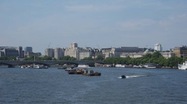 Londra, İngiltere thames Nehri panoramik manzaralı