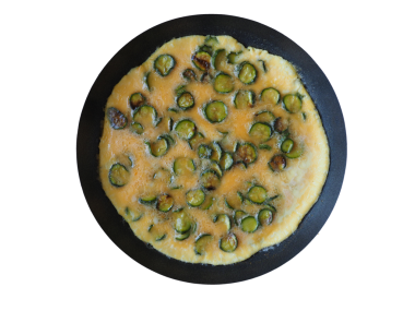 Yumurta ve kabak sebzeli omlet.