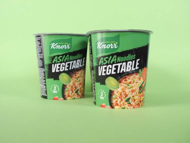 STUTTGART, ALMANY - 17 Kasım 2024 Knorr Asia noodles Sebze
