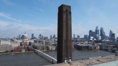 Londra, İngiltere thames Nehri panoramik manzaralı