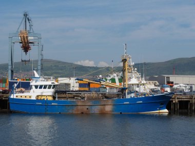 Belfast limanında gemiler, Kuzey İrlanda, İngiltere