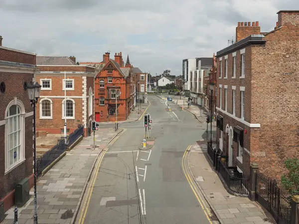 Şehir Merkezi, Chester, İngiltere 'de hava görüntüsü