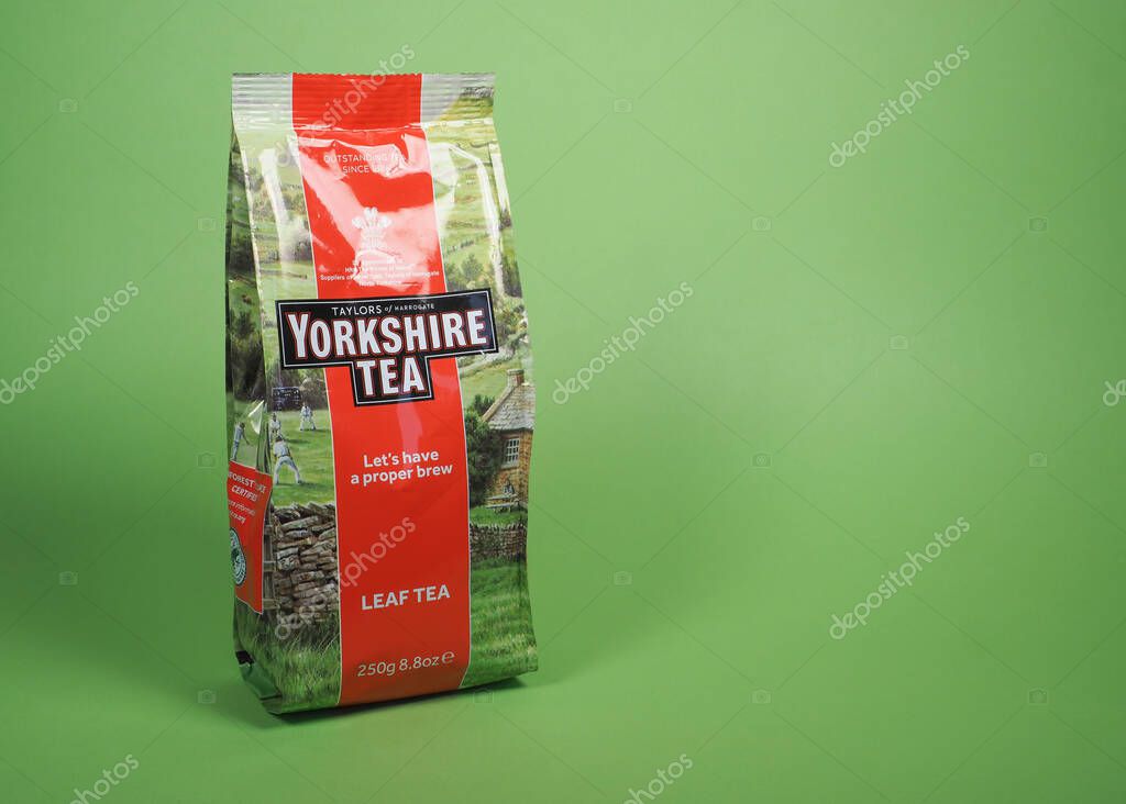 HARROGATE, UK - MARCH 28, 2025: Packet of Yorkshire Tea leaf tea