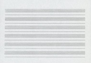 Endüstriyel müzik kağıdı müzikal gösterim için personel ile önceden basıldı
