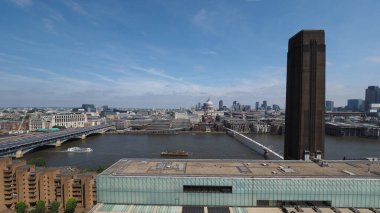 Londra, İngiltere thames Nehri panoramik manzaralı