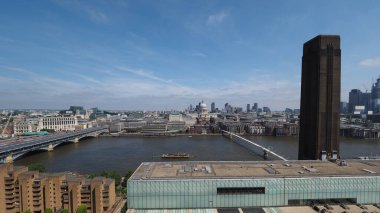 Londra, İngiltere thames Nehri panoramik manzaralı