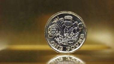 1 pound madeni para (GBP), altın fon üzerinde Birleşik Krallık para birimi