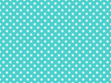 white polka dots pattern over medium turquoise useful as a background