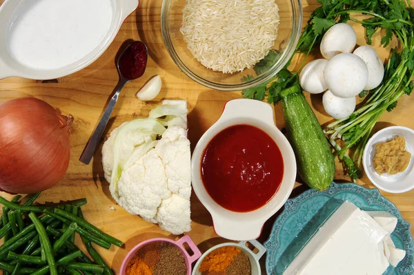 Ingredientes Crudos Listo Para Ser Cocinado Receta Estofado Pollo Cocina —  Fotos de Stock
