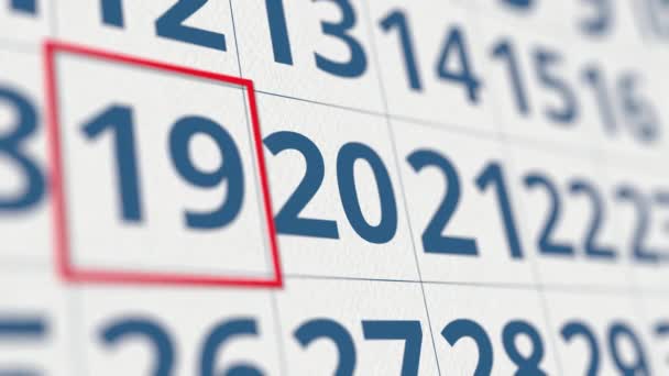月のチェックされた日付のカレンダー — ストック動画