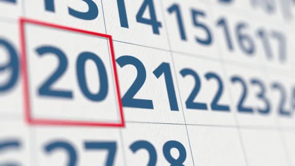 Calendario Con Giorno Del Mese Controllato — Video Stock