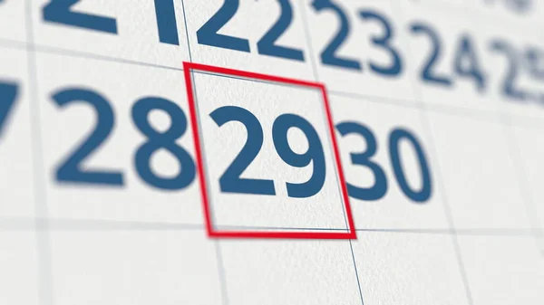 Calendar with checked day of the month 3D