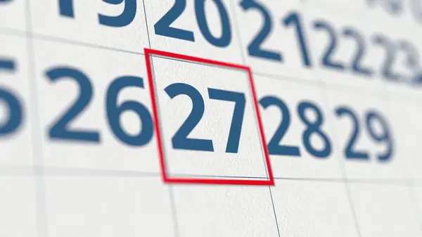 Calendario Con Giorno Del Mese Controllato Immagini Stock Royalty Free